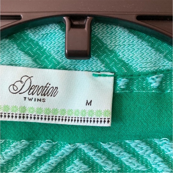 Anthropologie Devotion Twins Green embroidered Ella Tunic Patterned Dress Size M - Picture 10 of 12